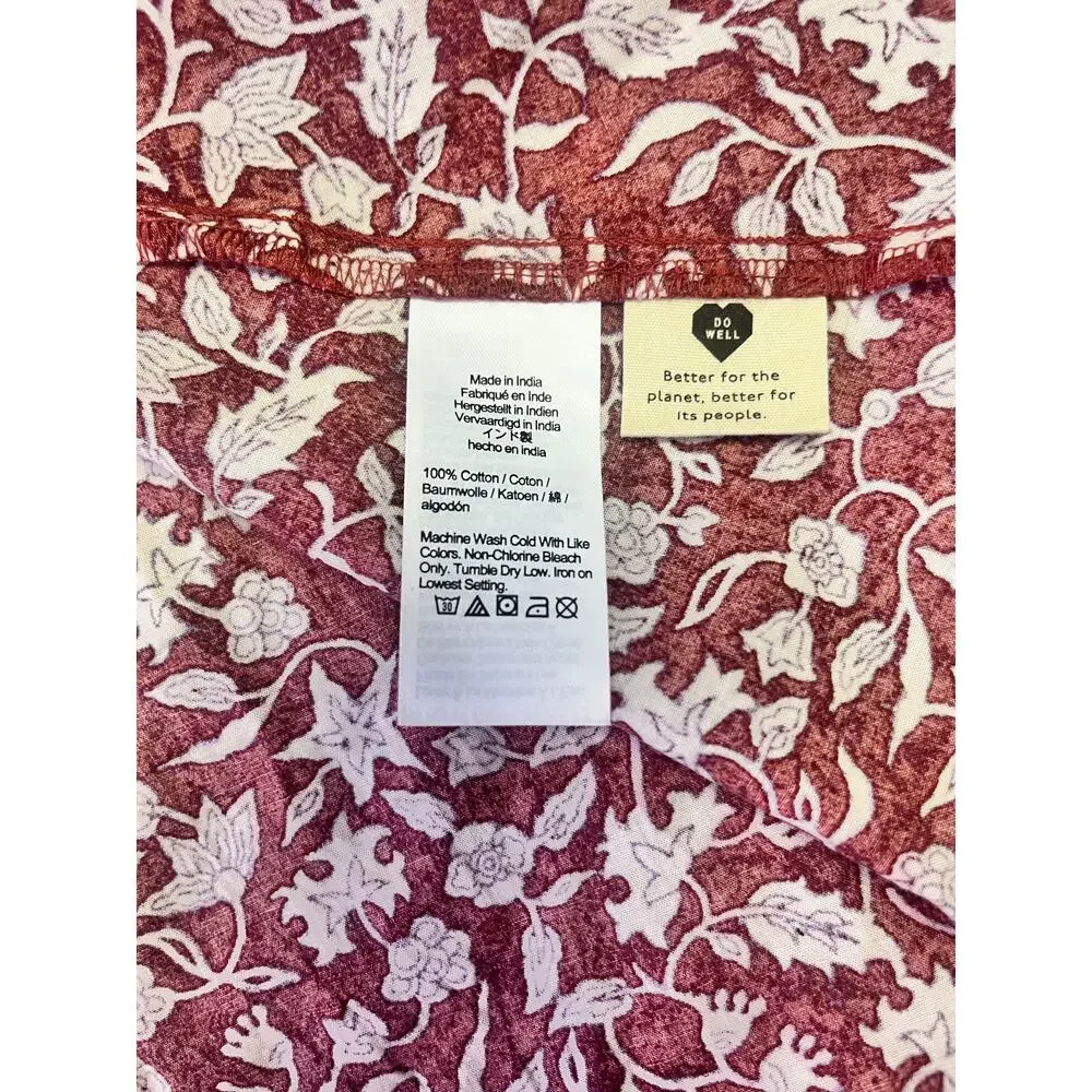 Madewell Red Floral Mini Dress 100% Cotton - Picture 8 of 15